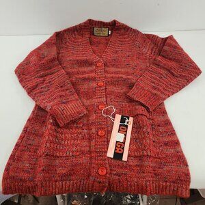 Vintage Omega Knit Cardigan Sweater Red Womens NWT Size Medium